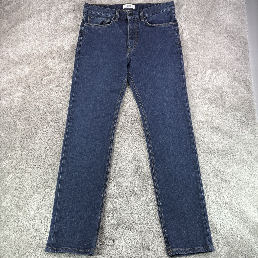 Spoke London Build A Selvedge Jeans Mens 32x30 Dark Wash Stretch‎ Denim Slim